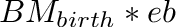 $BM_{birth}*eb$